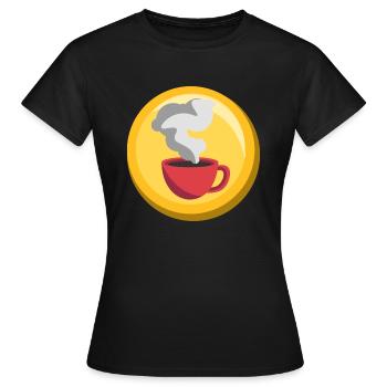 Autocollant de café Icône d’or Café Barista - T-shirt Femme - noir - Devant - AI Model Female 172 dark (172cm)