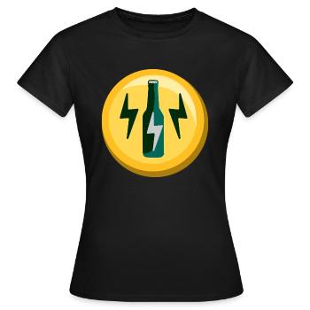 Bouteille d’icône d’énergie d’autocollant de bière - T-shirt Femme - noir - Devant - AI Model Female 172 dark (172cm)