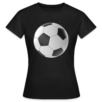 Fußball 3D Soccer Ball - Frauen T-Shirt - Schwarz - Vorne - AI Model Female 172 dark (172cm)