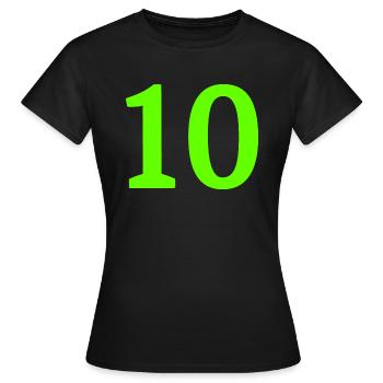 Anzahl 10 - Frauen T-Shirt - Schwarz - Vorne - AI Model Female 172 dark (172cm)