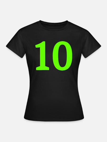 Anzahl 10 - Frauen T-Shirt - Schwarz