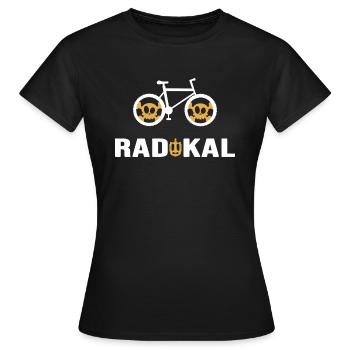 Fahrrad Bike Rennrad "Radikal" Fahrradkette - Frauen T-Shirt - Schwarz - Vorne - AI Model Female 172 dark (172cm)