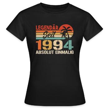 Original 1994 Jahrgang Vintage Geburtstag 1994 - Frauen T-Shirt - Schwarz - Vorne - AI Model Female 172 dark (172cm)