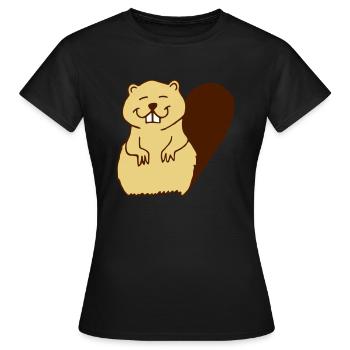 Biber - Frauen T-Shirt - Schwarz - Vorne - AI Model Female 172 dark (172cm)