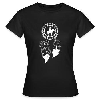 Dream catcher dream catcher Indian horse shirt - Women's T-Shirt - black - Front - AI Model Female 172 dark (172cm)