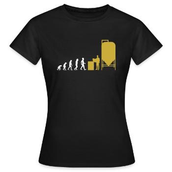 Evolution Bierbrauer Braumeister T-Shirt - Frauen T-Shirt - Schwarz - Vorne - AI Model Female 172 dark (172cm)