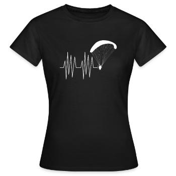 Paramoteur de fréquence cardiaque - T-shirt Femme - noir - Devant - AI Model Female 172 dark (172cm)
