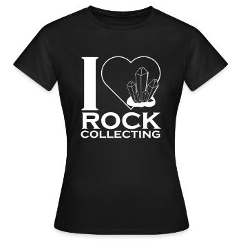 I Love Rock Collecting Steine Sammler - Frauen T-Shirt - Schwarz - Vorne - AI Model Female 172 dark (172cm)