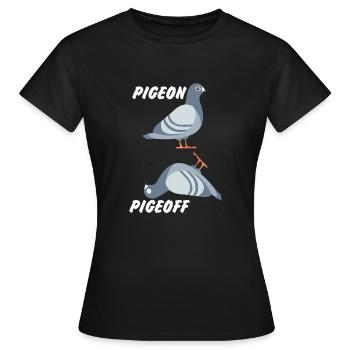 Pigeon Pigeon Pigeon cadeau - T-shirt Femme - noir - Devant - AI Model Female 172 dark (172cm)