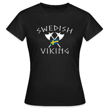 Suédois Viking Suédois Viking Suède - T-shirt Femme - noir - Devant - AI Model Female 172 dark (172cm)