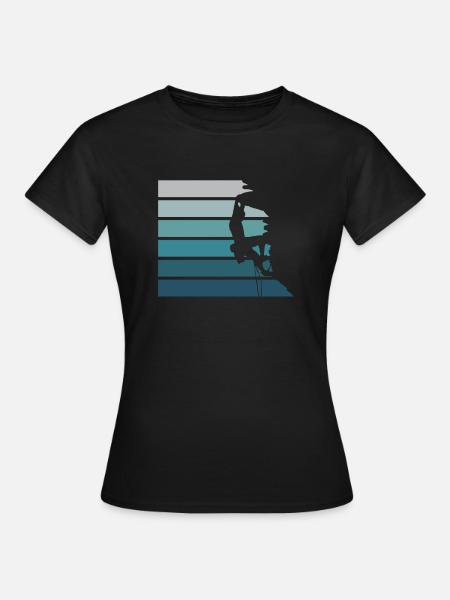 Seilklettere T-Shirt Felskletterer Geschenk - Frauen T-Shirt - Schwarz