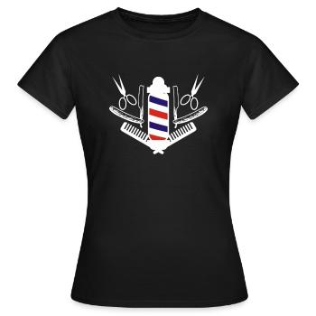 Barber razor t-shirt gift - Women's T-Shirt - black - Front - AI Model Female 172 dark (172cm)