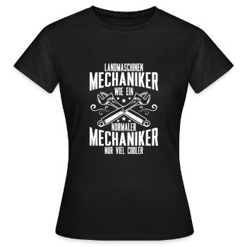 Landmaschinen Mechaniker Wie Ein Normaler ... - Frauen T-Shirt - Schwarz - Vorne - AI Model Female 172 dark (172cm)