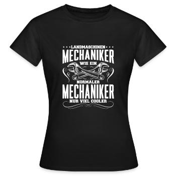 Landmaschinen Mechaniker Wie Ein Normaler ... - Frauen T-Shirt - Schwarz - Vorne - AI Model Female 172 dark (172cm)