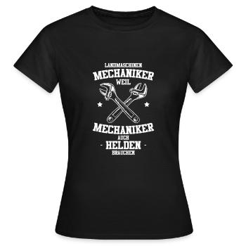 Landmaschinen Mechaniker Weil Mechaniker .. - Frauen T-Shirt - Schwarz - Vorne - AI Model Female 172 dark (172cm)