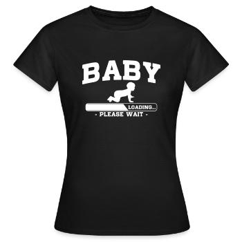 Bébé Loading Please Wait - Ventre de bébé Maman 2021 - T-shirt Femme - noir - Devant - AI Model Female 172 dark (172cm)
