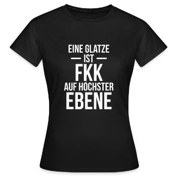 Eine Glatze Ist FKK Auf Höchster Ebene - Frauen T-Shirt - Schwarz - Vorne - AI Model Female 172 dark (172cm)
