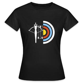 Armbrust Schütze Geschenk - Frauen T-Shirt - Schwarz - Vorne - AI Model Female 172 dark (172cm)