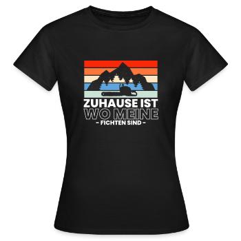 Zuhause Ist Wo Meine Fichten Sind Waldarbeiter - Frauen T-Shirt - Schwarz - Vorne - AI Model Female 172 dark (172cm)