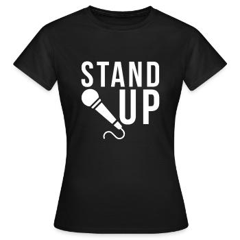 Stand Up Comedy Komiker Geschenk - Frauen T-Shirt - Schwarz - Vorne - AI Model Female 172 dark (172cm)