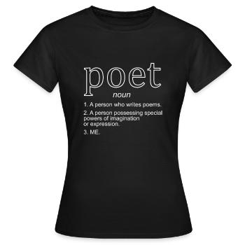 Poète Définition Cadeau Poète - T-shirt Femme - noir - Devant - AI Model Female 172 dark (172cm)