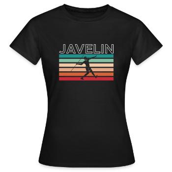 Vintage Retro Javelin Thrower Shirt Cadeau - T-shirt Femme - noir - Devant - AI Model Female 172 dark (172cm)