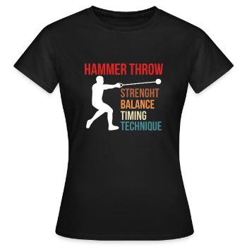 Lancer de marteau Lancer de marteau Lancer de marteau - T-shirt Femme - noir - Devant - AI Model Female 172 dark (172cm)