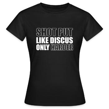 Cadeau Shot Put Shirt Cadeau - T-shirt Femme - noir - Devant - AI Model Female 172 dark (172cm)