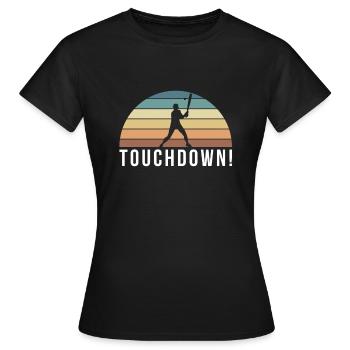 Touchdown! Baseball Shirt Geschenk - Frauen T-Shirt - Schwarz - Vorne - AI Model Female 172 dark (172cm)