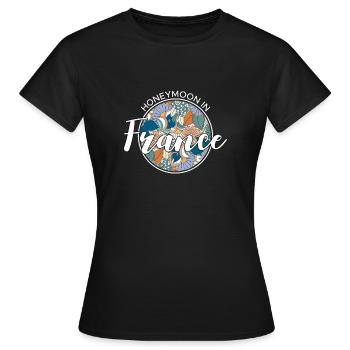 Lune de miel Chemise de vacances France - T-shirt Femme - noir - Devant - AI Model Female 172 dark (172cm)