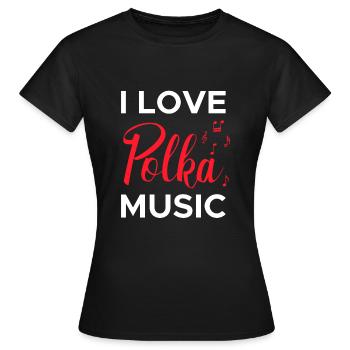 J’aime Polka Music Shirt Cadeau - T-shirt Femme - noir - Devant - AI Model Female 172 dark (172cm)