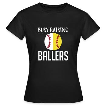 Busy Rasing Ballers Softball Baseball Shirt - Frauen T-Shirt - Schwarz - Vorne - AI Model Female 172 dark (172cm)