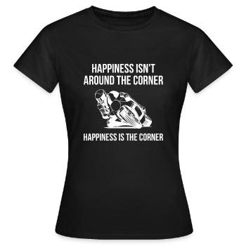 Le bonheur n’est pas au coin de la rue ... Est le coin - T-shirt Femme - noir - Devant - AI Model Female 172 dark (172cm)