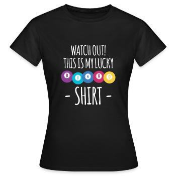 Watch Out This Is My Lucky Bingo Shirt Gift - Women's T-Shirt - black - Front - AI Model Female 172 dark (172cm)