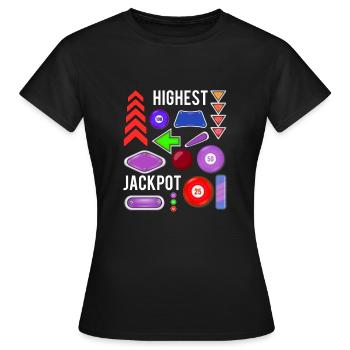 Highest Jackpot Pinball Shirt - Frauen T-Shirt - Schwarz - Vorne - AI Model Female 172 dark (172cm)