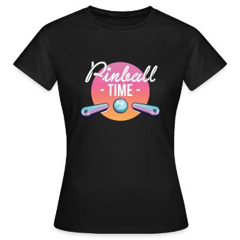 Pinball Time Shirt Gift Pinball Machine - Women's T-Shirt - black - Front - AI Model Female 172 dark (172cm)