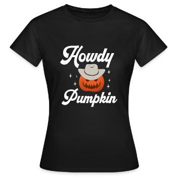 Howdy Pumpking Rodeo Country Wild West Halloween - T-shirt Femme - noir - Devant - AI Model Female 172 dark (172cm)