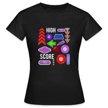 Cadeau de chemise flipper à score élevé - T-shirt Femme - noir - Devant - AI Model Female 172 dark (172cm)