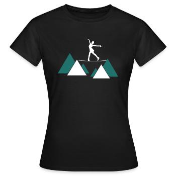 slackline slacken seilakrobatin seilartist balance - Frauen T-Shirt - Schwarz - Vorne - AI Model Female 172 dark (172cm)