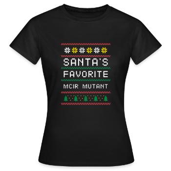 Santas Favorite MC1R Mutant Ugly Christmas Shirt - Frauen T-Shirt - Schwarz - Vorne - AI Model Female 172 dark (172cm)