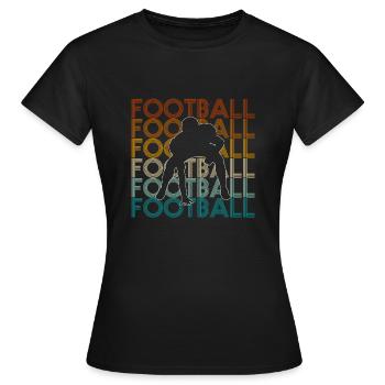 Vintage Retro Football Wide Receiver - Frauen T-Shirt - Schwarz - Vorne - AI Model Female 172 dark (172cm)