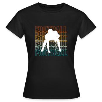 Vintage Retro Football Wide Receiver - Frauen T-Shirt - Schwarz - Vorne - AI Model Female 172 dark (172cm)