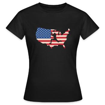 USA Flagge Amerika Fahne Wild Receiver Shirt - Frauen T-Shirt - Schwarz - Vorne - AI Model Female 172 dark (172cm)