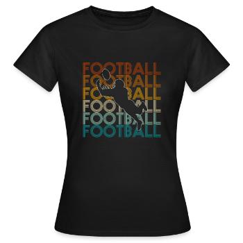Vintage Retro Football Wild Receiver Shirt - Frauen T-Shirt - Schwarz - Vorne - AI Model Female 172 dark (172cm)