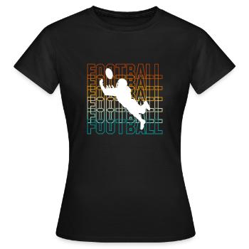 Vintage Retro Wild Receiver Shirt Geschenk - Frauen T-Shirt - Schwarz - Vorne - AI Model Female 172 dark (172cm)