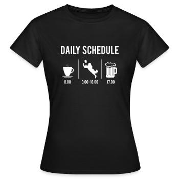 Daily Schedule Football Wild Receiver Shirt - Frauen T-Shirt - Schwarz - Vorne - AI Model Female 172 dark (172cm)