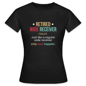 Retired Wild Receiver Shirt Geschenk Football - Frauen T-Shirt - Schwarz - Vorne - AI Model Female 172 dark (172cm)