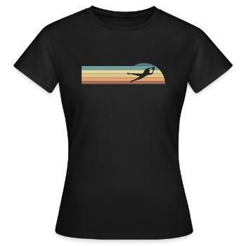 Vintage Retro Wild Receiver Shirt Geschenk - Frauen T-Shirt - Schwarz - Vorne - AI Model Female 172 dark (172cm)