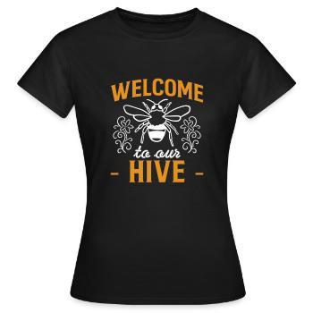 Welcome To Our Hive Imker Shirt - Frauen T-Shirt - Schwarz - Vorne - AI Model Female 172 dark (172cm)