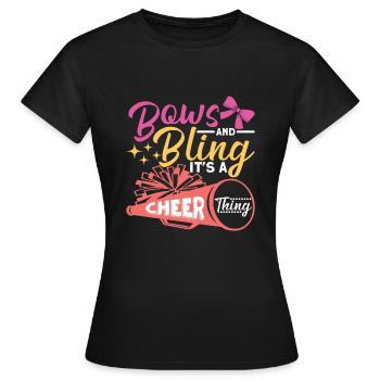 Saluts et bling c’est une chose de cheer - T-shirt Femme - noir - Devant - AI Model Female 172 dark (172cm)
